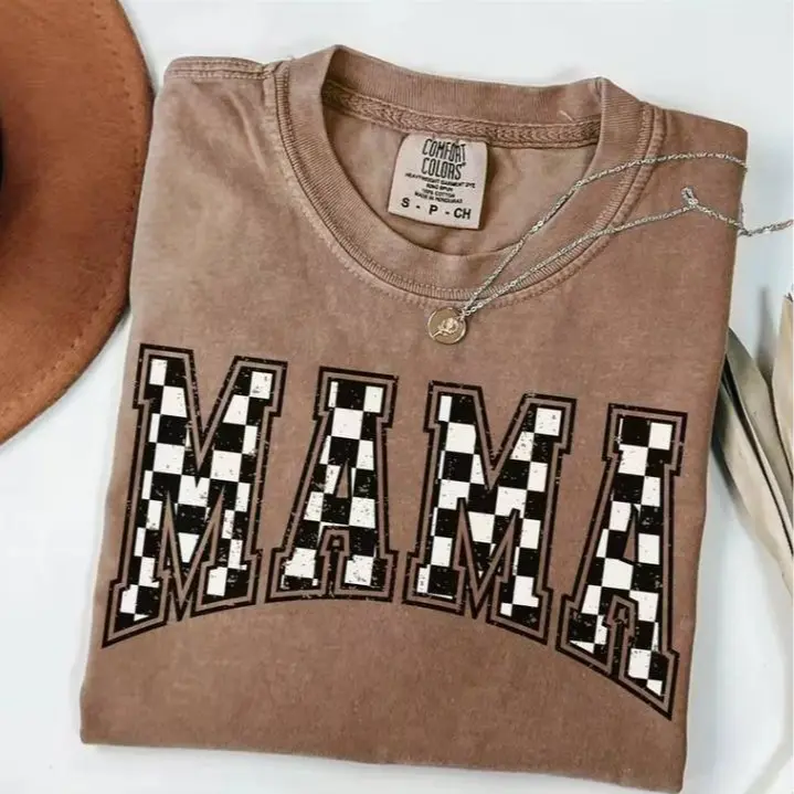 Comfort Colors Checkered Mama Shirt, Gift for Mom, Retro Mom Shirt, Mother's Day Gift, Vintage Checkered Shirt, Comfort Colors Tee, Full Colors