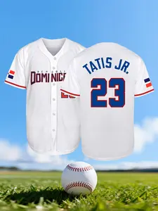 Men's Republica Dominicana Baseball Shirt Jersey #23 Lightweight Apparel V Neck Jersey
