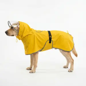 KOOGAL Dog Raincoat with Transparent Hood-Waterproof Windproof Rain Jacket, for Small Medium Large Extra Large Dogs,Reflective Full-Body Coverage Dry Suit