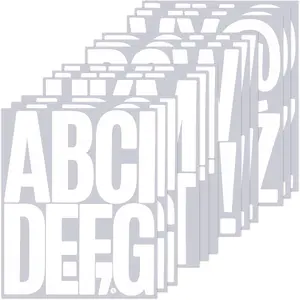 114 Large Alphabet Stickers, 12 Sheets 5 Inch Self-Adhesive Vinyl Letters Sticker  for Mailboxes, Doors, , Trash cans, Classroom Decor, Suitable for Indoor and Outdoor - White