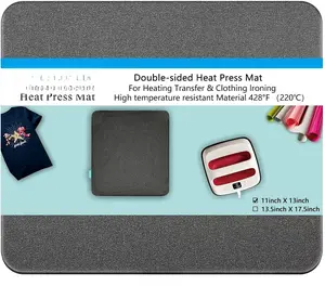 Heat Press Mat 11"x13": Double-Sided Fireproof Materials Protective Resistant Mat for Cricut Easypress/Easypress 2 & HTV Craft Vinyl Ironing Insulation Transfer Projects
