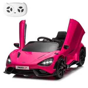 #SummerVibes-2026 Kids Ride On Car Licensed McLaren765LT, 12V Battery Powered Electric Vehicle, with Parent Remote Control, LED Lights, MP3 Player, Smooth Start, 3 Speeds Driving Entertainment Experience Fun Safety