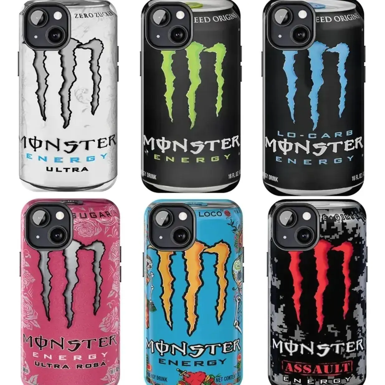 Monster Energy Can Phone Cases Aesthetic iPhone 16 15 14 13 12 11 X 8, Energy Drink, Unique Accessories, Gifts For Him