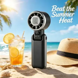 Portable Handheld Fan with LED Display, Rechargeable Mini Personal Fan, 5 Speed Adjustable USB Desk Fan for Travel, Office, Outdoor, TikTok Viral