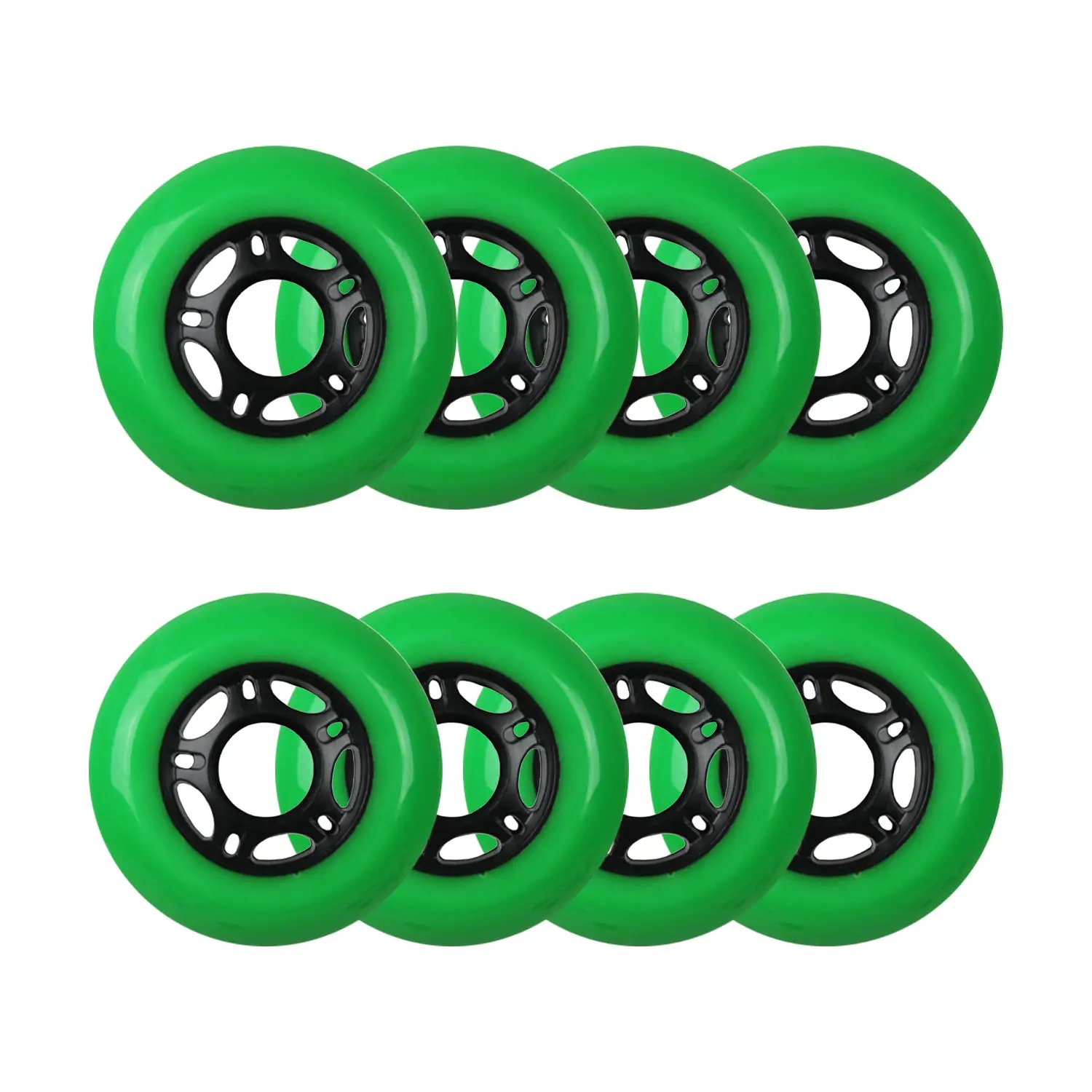 Player's Choice Outdoor Inline Skate Wheels - 76/80 HiLo 89A Green (8-Pack)