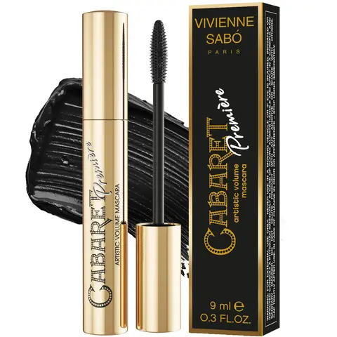 Vivienne Sabó Cabaret Premiere Mascara, Volume and Length, Defining, Curling, No Flaking, No Clumping, Smudge Proof, Washable, Cruelty-Free, Made in Italy