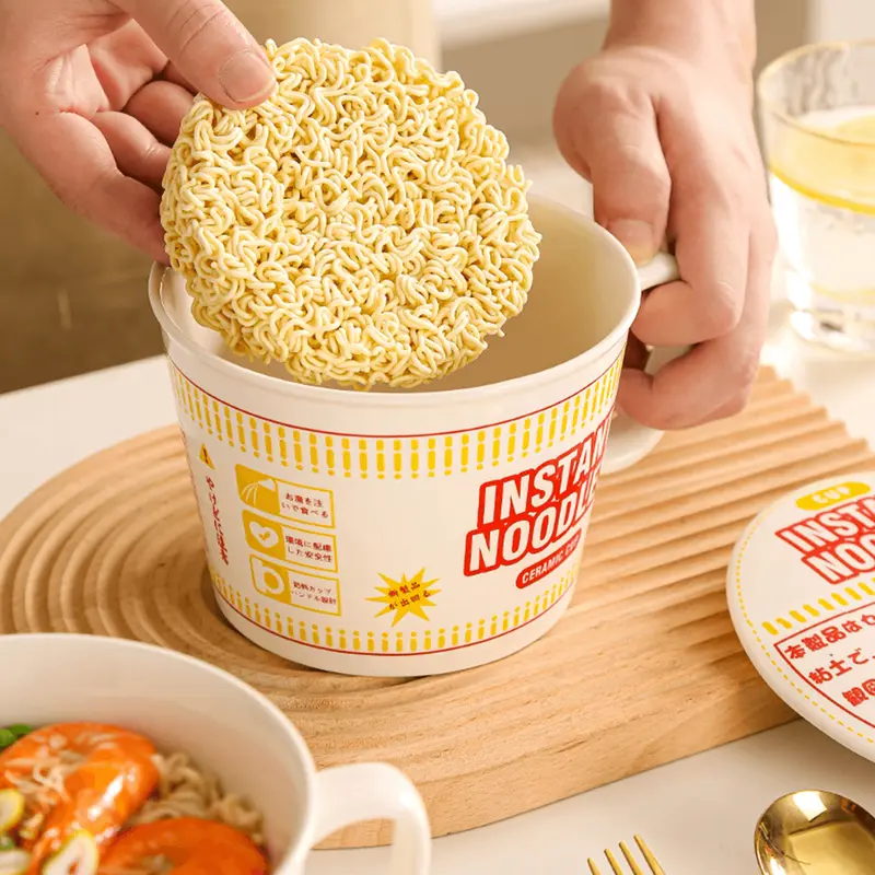 Ceramic Instant Noodle Bowl 1100ml - Perfect for Your Kitchen Tableware Needs