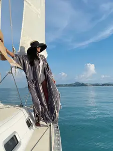 Swan Kimono Robe - Gray