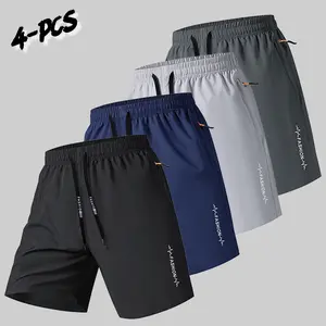 4-pack men’s quick-dry athletic shorts—breathable, lightweight fitness shorts suitable for workouts, running, and everyday wear; a summer essential.