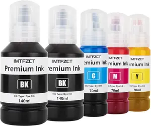 Replacement for Epson 502 Ink Refill Bottles for ET-3760 ET2760 ET2750 ET-4760 ET-2850 ET-15000 ST-4000 ST-2000 ET-3710 ET-3850 ET-3750 ET-4850 ET4750 ET2700 ST3000 ET3700 Printer (2BK C M Y) imtfzct