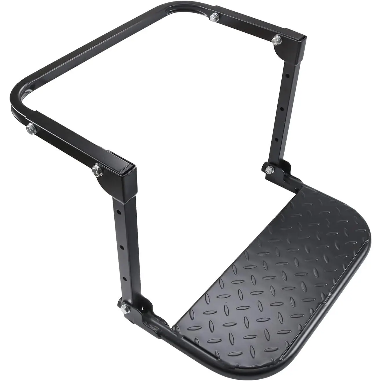 Folding Heavy Duty Tire Step for , SUV and RV Adjustable Tire Mounted Step Fit  Tire from 10.2" to 14.4", Rated up to 300 Lbs, Raised Texture Non-Slip Design, Black