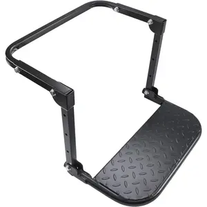 Folding Heavy Duty Tire Step for , SUV and RV Adjustable Tire Mounted Step Fit  Tire from 10.2" to 14.4", Rated up to 300 Lbs, Raised Texture Non-Slip Design, Black