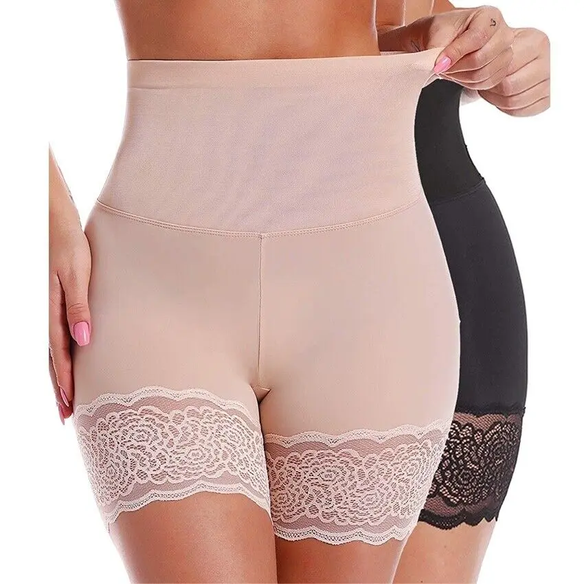 Women Anti Chafing Lace Underwear Tummy Control Safety Shorts Shapewear with Design for Wearing Under Dresses