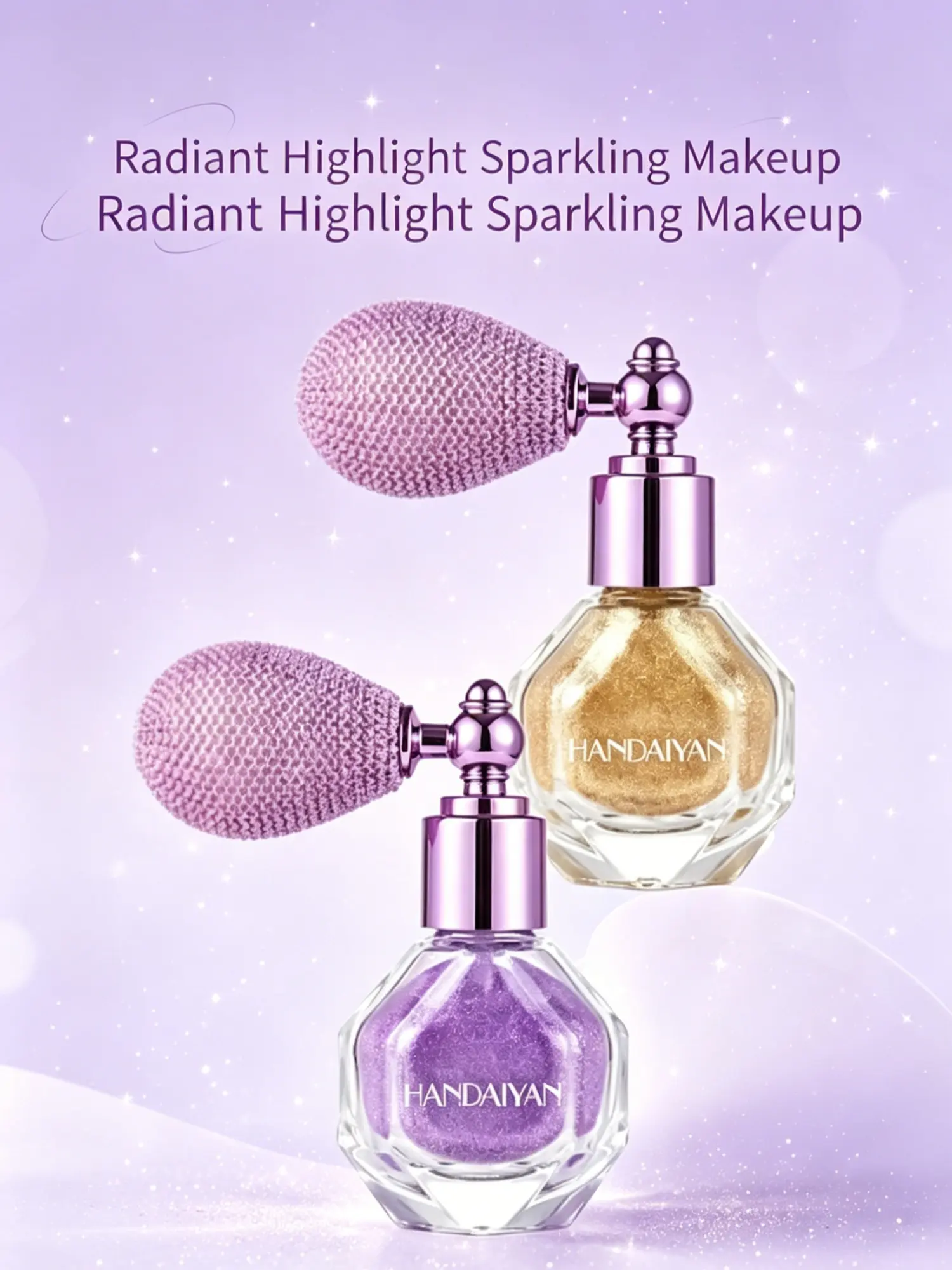 30ml Ultra-Fine Glitter Spray - Gold & Purple Cosmetic Mist, Makeup Highlighter, Glossy Body Makeup for Carnivals, Rave Events, All Skin Types, Single Item for Spring Glow Up, Ultra-Fine Sparkle, Powder, Shimmery, Purple Glitter, Gold Glitter