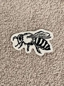 bee sew-on patch handmade block-print