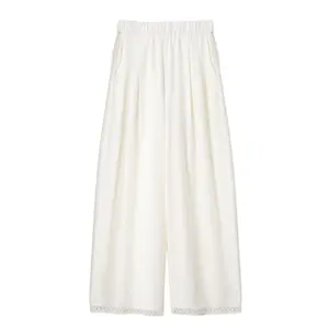 Elegant high-waisted slimming casual pants, 2025 summer collection, soft and versatile wide-leg trousers.