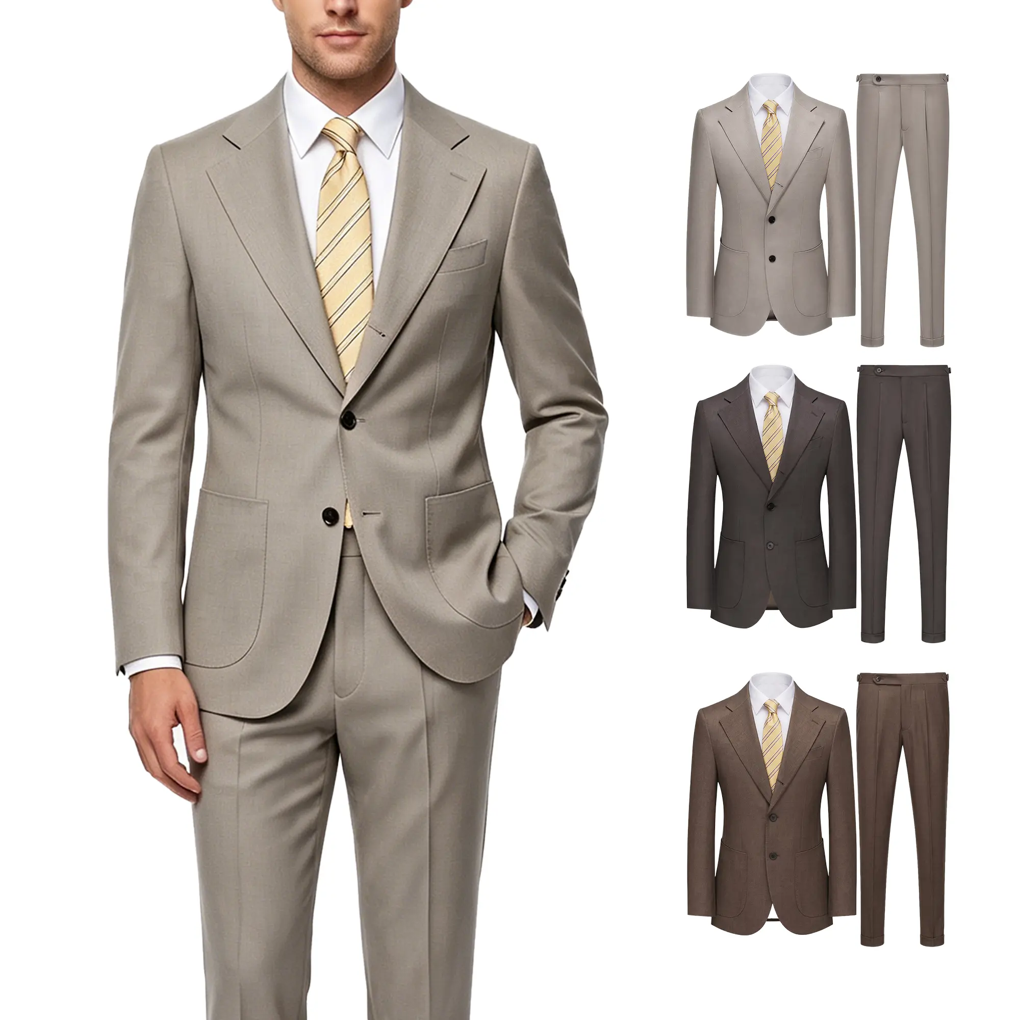 Men’s Lightweight 2 Piece Suit – Slim Fit Blazer & Dress Pants Set for Business, Wedding & Summer Formal Wear