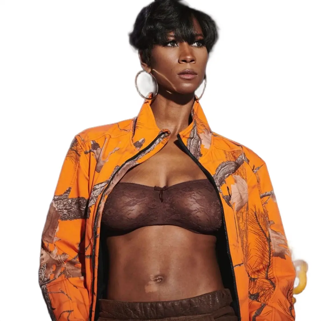 God Said Couture Good Orange Hunting Jacket for Men & Women with Adjustable Drawstrings