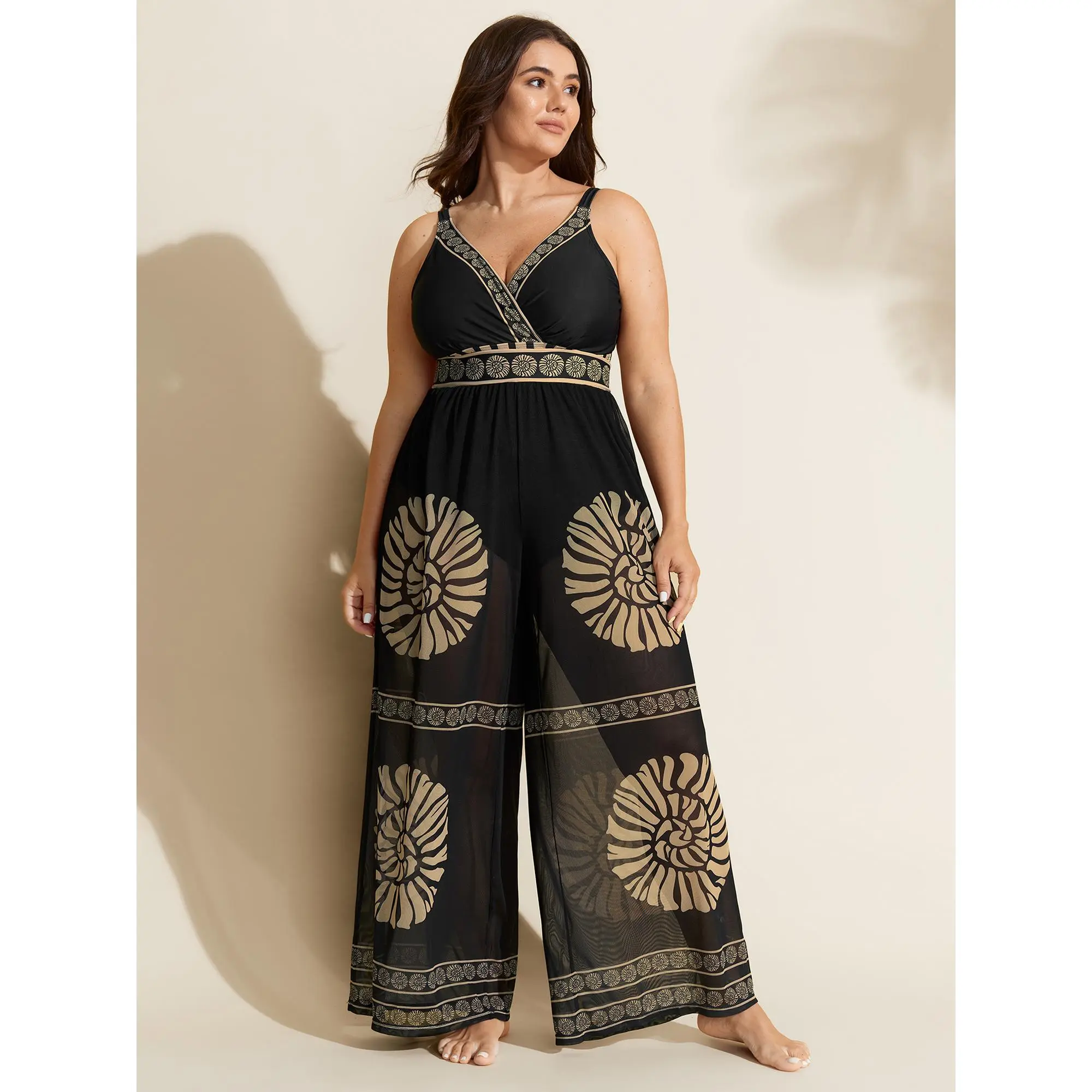 BLOOMCHIC Womens Plus Size t Two-Piece Swimsuit Set [M-6X] with Geometric PrintSwimwear Beach Outfits Tankini Set,Summerfinds