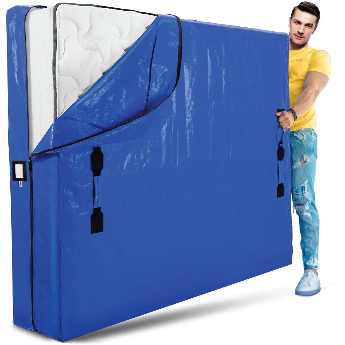 Heavy- Duty Mattress Bags for Moving With 8 Convenient Handles