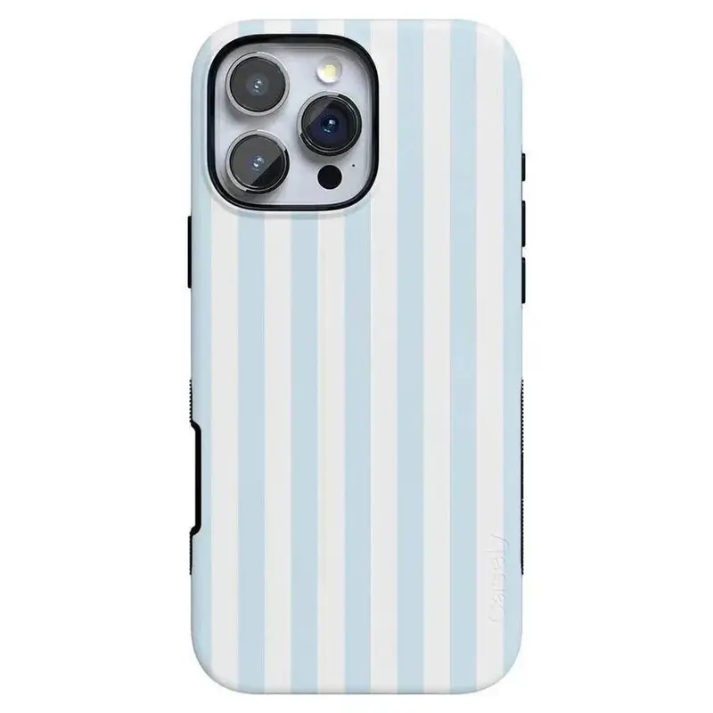 Glossy and Blue Stripes Sunday Case, Phone Case For Her Beachy Summer, iPhone 17/16/15/14/13/12/11 promax /plus / pro