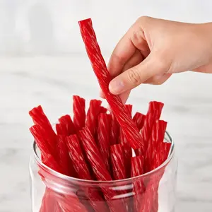 Strawberry Jumbo 6 Inch Licorice Twists | 16 oz (1 LB) Bag | Bulk Candy