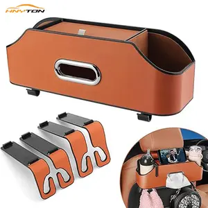 Hnyton Car Seat Organizer, Car Rear Seat Organizer with 2 Drink Cup Holders, the organizer is made of ABS, multifunctional storage - perfect for family cars and road trips