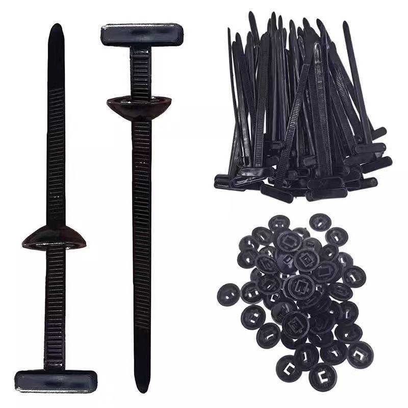 100 universal nylon clip fasteners, multifunctional plastic cable tie tool suitable for automotive repairs, everyday maintenance, and multi-scene applications, heavy-duty self-locking nylon clip mounting base