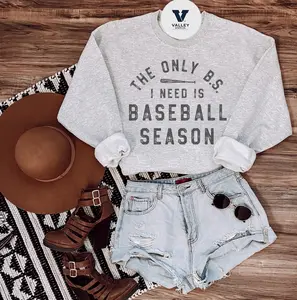 Funny Baseball Shirt Baseball Mom Sweatshirt Game Day Shirt The Only BS I Need Is Baseball Season Cute Baseball Tee