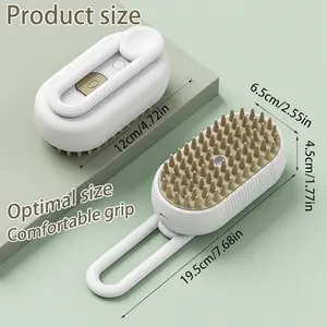 Cat Steam Brush for Shedding Dog Brush with Steam Pet Hair Cleaning Brush Comb for Spray 3 in 1 Pet Grooming for Long & Short Haired Pets \u2013 Spritz Defur Comb for cats(Gray)