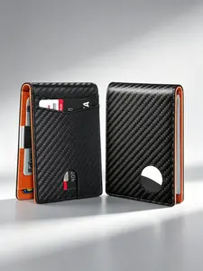 New Outings in Spring and Summer Travel Rfid Blocking Wallets for Airtag Carbon Fiber Pattern Bifold Money Bag Id Bank Cardholder Slim Air Tag Wallet for Men Minimalist Wallets Purse for AirTag Tracker Money Bag Clips Male,Daily Use,Gifts,Thanksgiving