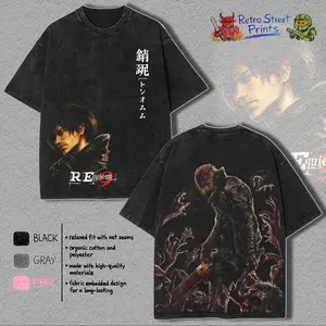 I love Leon Kennedy Resident Evil 9 Requiem Heavyweight Boxy Washed Tshirt,GIFT for you, tshirt for him,  Cotton Fabric, LEON KENNEDY, casual crewneck t-shirt vintage hip hop y2k
