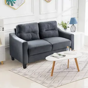 Comfortable Sectional Couch and Sofa for Living Room Bedroom Office Small Space Multiple Size Options Upholstered Fabric Sofa Set with Cushions, Living Room Furniture for Apartment, Lounge, Family Room, Office and Home Seating