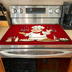 1pc Stove Protector Mat, Rubber Stove Protector Mat Non Slip, Heat Resistant, Cover for Electric Glass Stoves, Anti Scratch, Multi Functional for Flat Top Ovens, Dryers, Kitchen Decoration