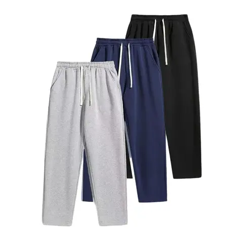 Men's Solid Rivet Design Wide Leg Straight Sweatpants - Soft Comfy Athleisure Streetwear Clothing, Plus Size Male Bottoms for Casual Street Dance & Home Use, Year-Round Wear,sohochic