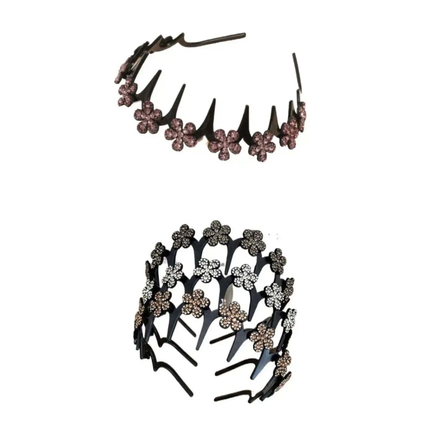 Crystal Butterfly Plastic Headband - Elegant Wavy Hair Accessory for Wedding, Party, and Casual Wear, Formal, Lightweight, Curved Band, Butterflies, Secure Fit, Elegant Wavy Design, Non-Slip & Lightweight, Bling Hair Headband, Lightweight Fit
