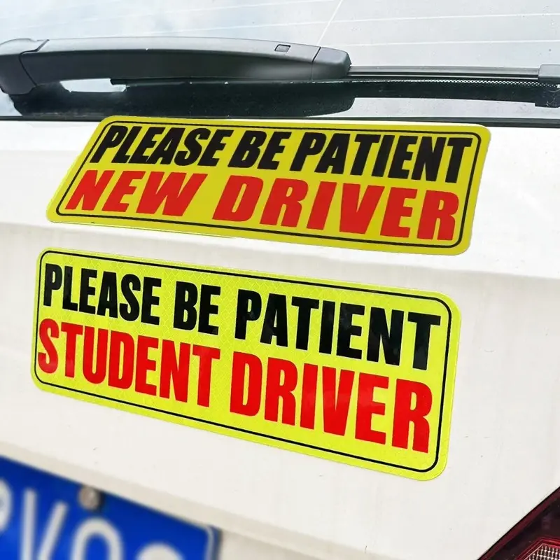 1 pc New Driver Car Sticker, Student Drive Reflective Decal, Reflective Stickers, Car Decals, Reusable No Trace, Non-Damaging Paint Protection, Easy Application