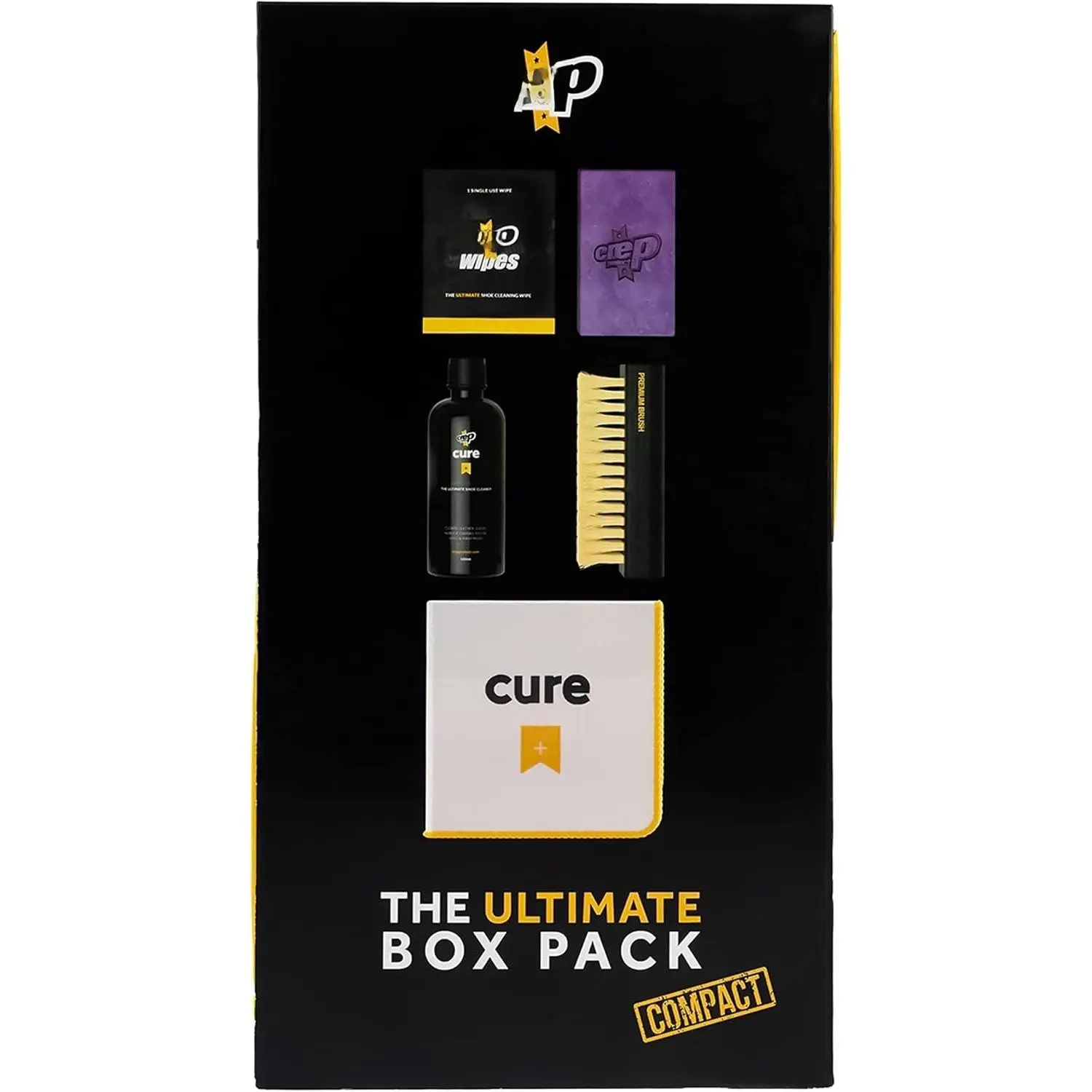 Shoe Care Pack - COMPACT  Sneaker Cleaning Kit with 9 x Sneaker Wipes, 1 x Suede & Nubuck Eraser, 3.38 Oz Cleaning Solution, Microfibre Cloth & Brush
