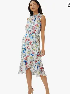 Adrianna Papell Women's Printed Mixed Fabric Dress