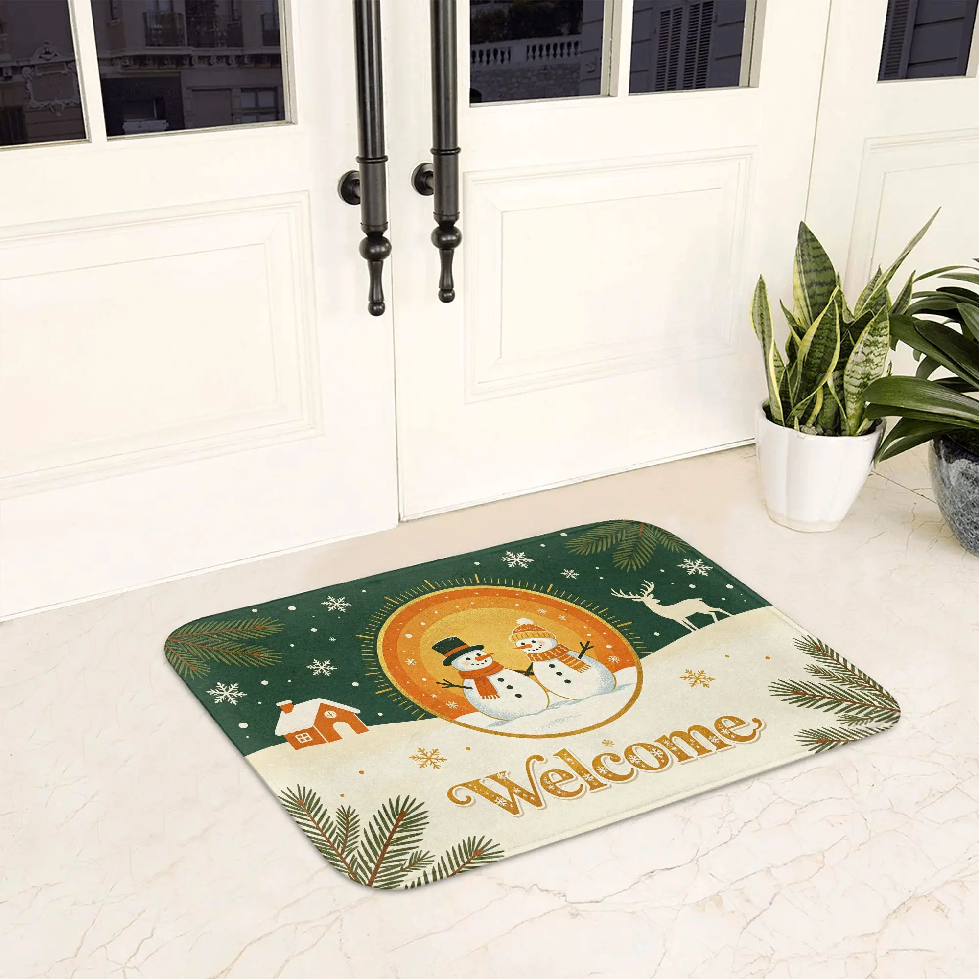 Classic 1-Piece High-Quality Polyester Flannel Floor Mat - Non-Slip, Stain-Resistant, Tight Fabric Mat for Home, Office, Outdoor