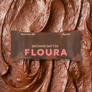 Floura Brownie Batter Fiber Bar 12-Pack – 15g Fiber Healthy Snack, Gluten-Free & Vegan Friendly, Rich Chocolate Flavor