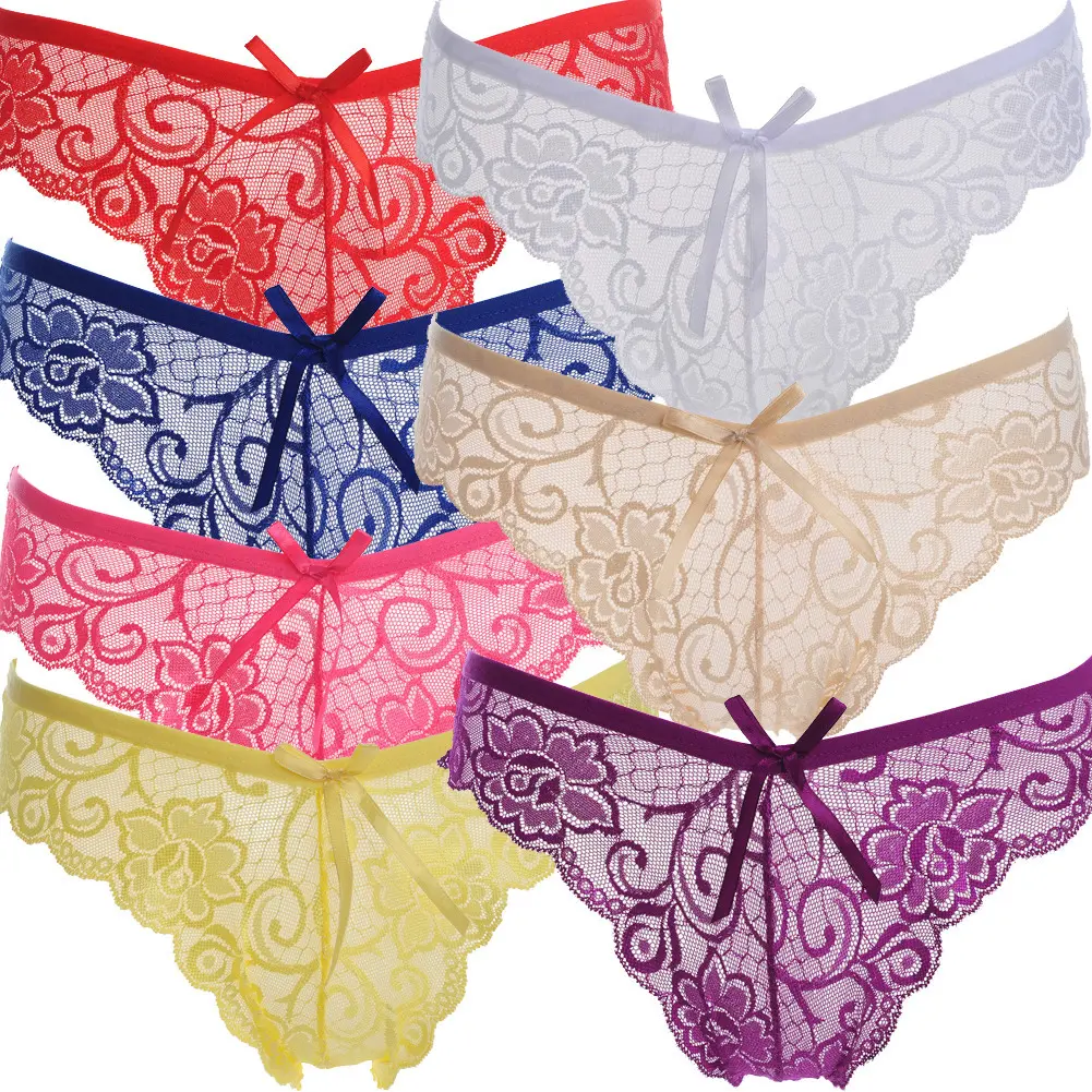 Women's Basic Minimalist Lingerie Style V-Strings & G-Strings, Cute Spandex Lace Thongs, Sexy T-Back Underwear, Lace Thong V-Strings & G-Strings