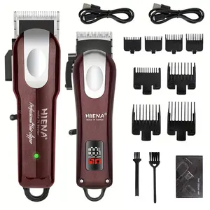 Professional Electric Hair Clipper Set, USB Rechargeable Home Use Trimmer, LCD Display Men's Grooming Tool Gift for Friends, Cordless Hair Clipper