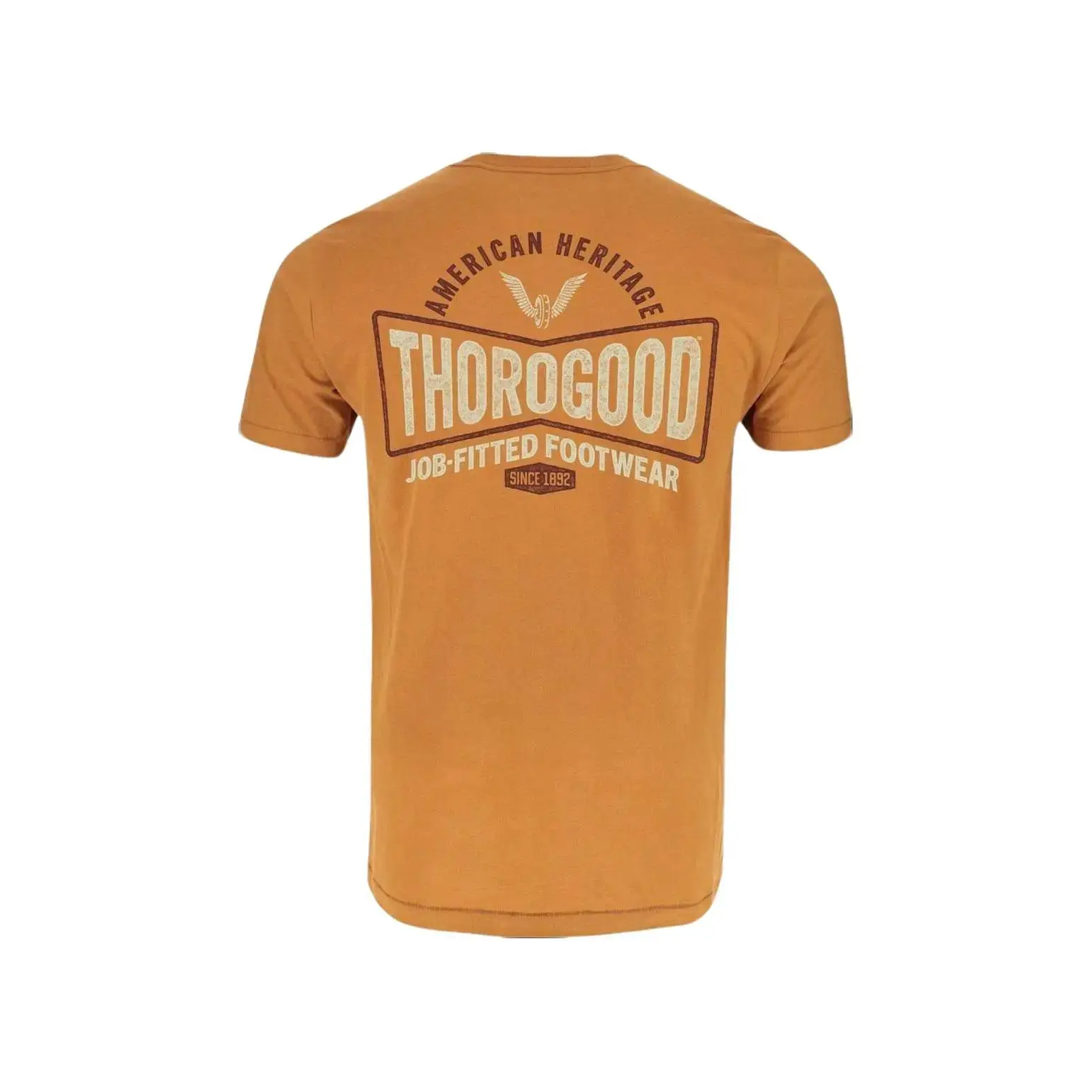 Thorogood Men's American Heritage 100% Pre-Shrunk Cotton Round Neck Casual Shortsleeve Graphic Tee - Menswear Tops, Tag-Less, Fitted, Eagle Logo Pride, Vintage, Pull-On, All Seasons, Licensed Gear, Dry Clean Prohibited