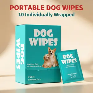 [Individually Wrapped] Dog Cleaning Cat Cleaning Wipes — Convenient, Portable  Bath & Grooming . Hypoallergenic, No-Rinse Formula — Ideal for Cleaning Paws After Outdoor Activities. pet wipe