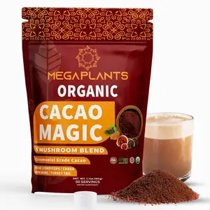 MegaPlants Cacao Magic | Superfood 5 Mushroom Blend | Lions Mane, Reishi, Chaga, Cordyceps, Turkey Tail | Smoothie, Hot Chocolate, Coffee Alternative