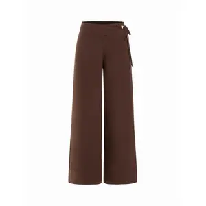Cider Linen-blend Mid Rise Wrap Wide Leg Trousers