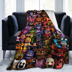 Five Nights At Freddy's Blanket Halloween Soft Warm Throw Blanket for Kids Adults Gifts Bedding