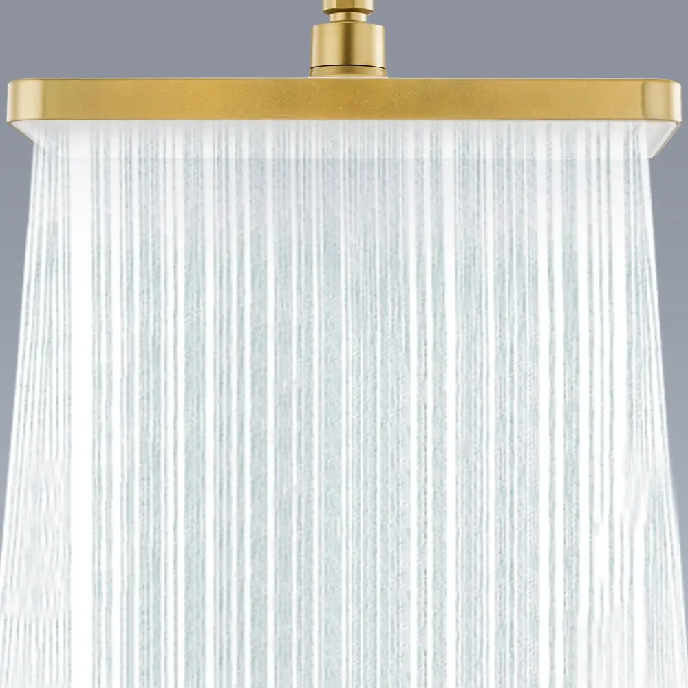 Luxurious 13-Inch Square Overhead Showerhead, High-Pressure Wall-Mounted Rain Showerhead, Bathroom Shower Head, Powerful Shower Heads High Pressure, Modern Shower Head, Easy Installation, Durable Plastic Construction