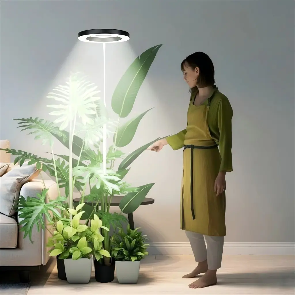 Grow Lights for Indoor Plants Full Spectrum Plant Growth 15-65 Inches Height Adjustable Aluminum Alloy Grow Lamp, Auto On/Off Timer, Indoor Plant LED Grow Light with Timer indoor plant Dimmable Grow Light for Seedlings Growing Led